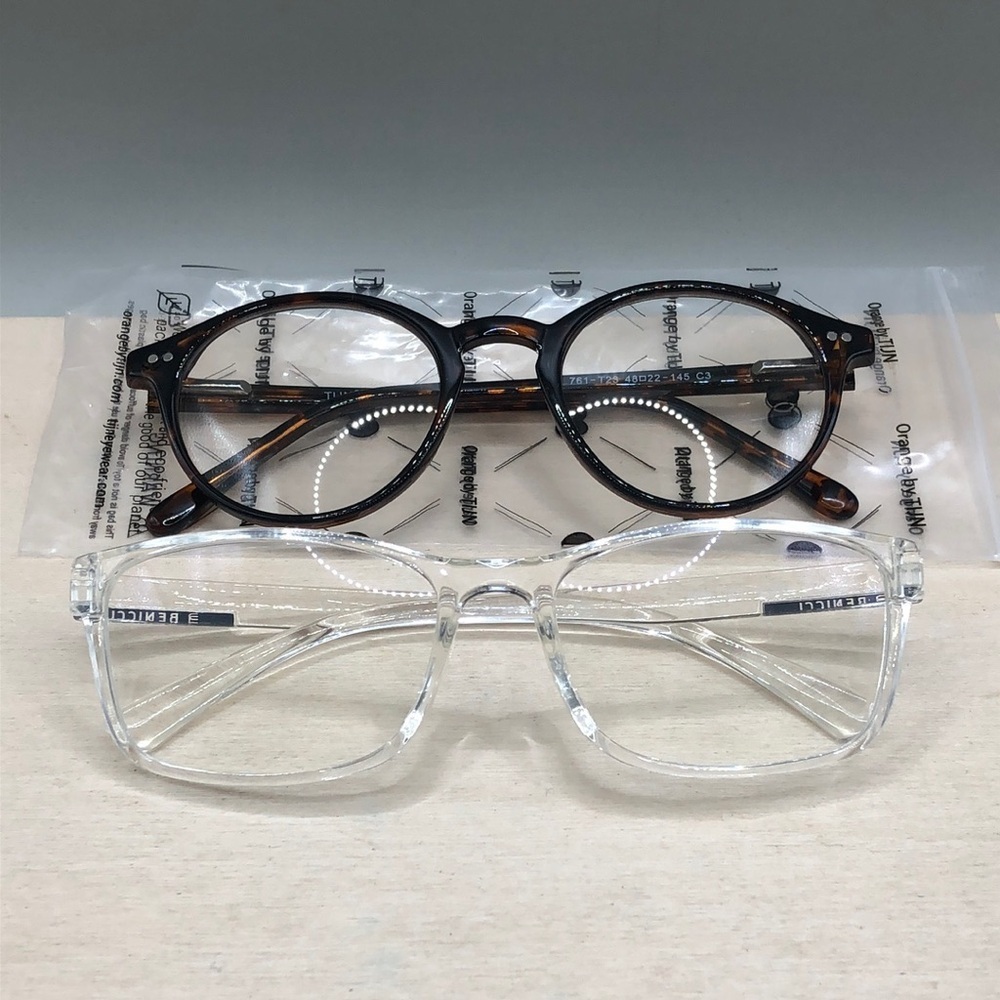Blue light blocking non prescription glasses Benicci and TIJN bundle  2 Unisex.